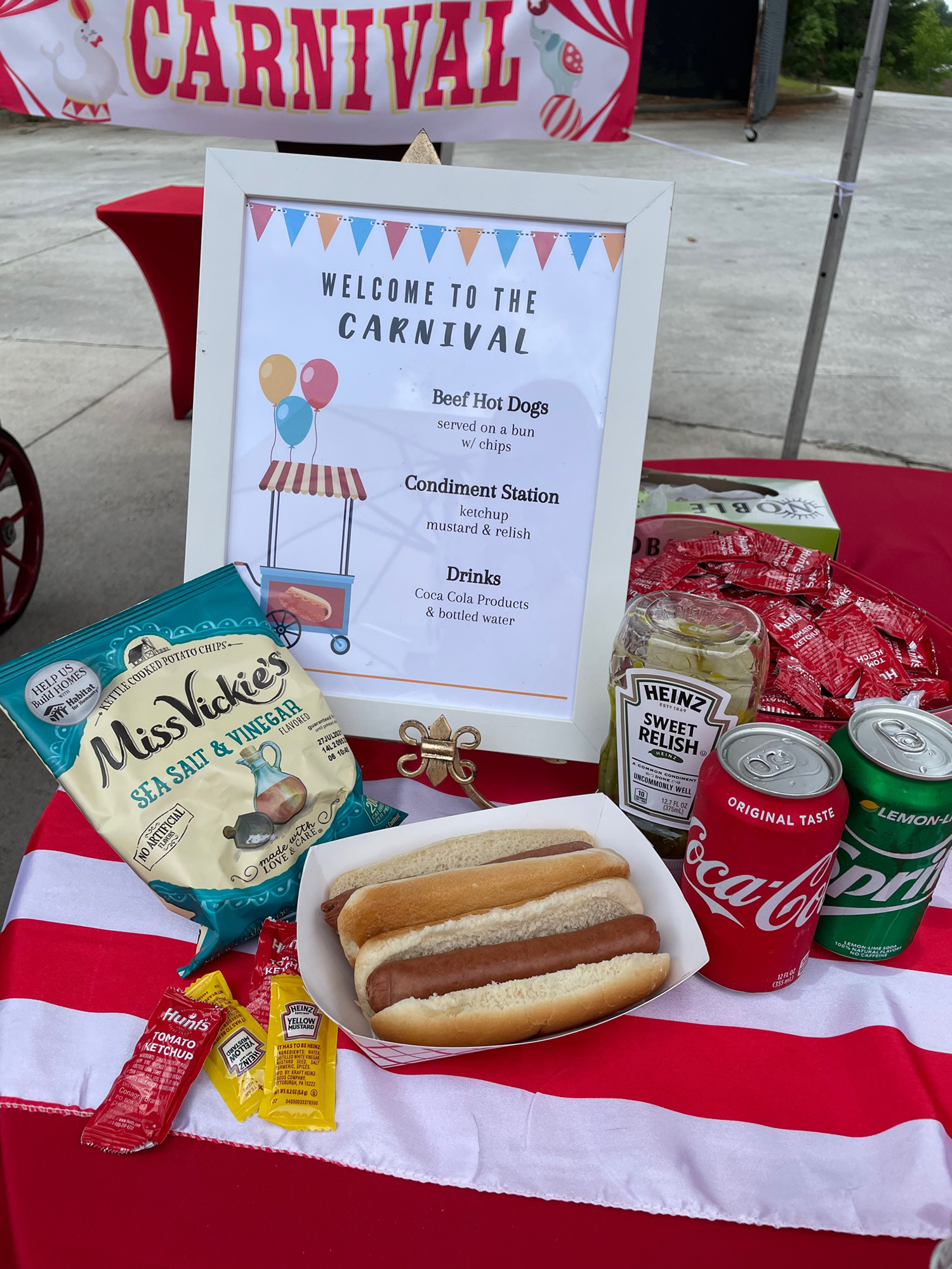 Skyline Events and Socials Carnival themed menu