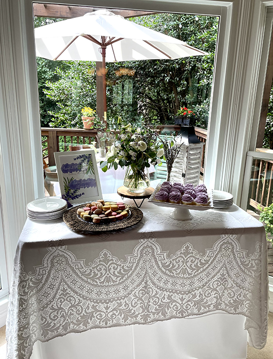 Skyline Events and Socials Lavender Bridal Shower Table decor
