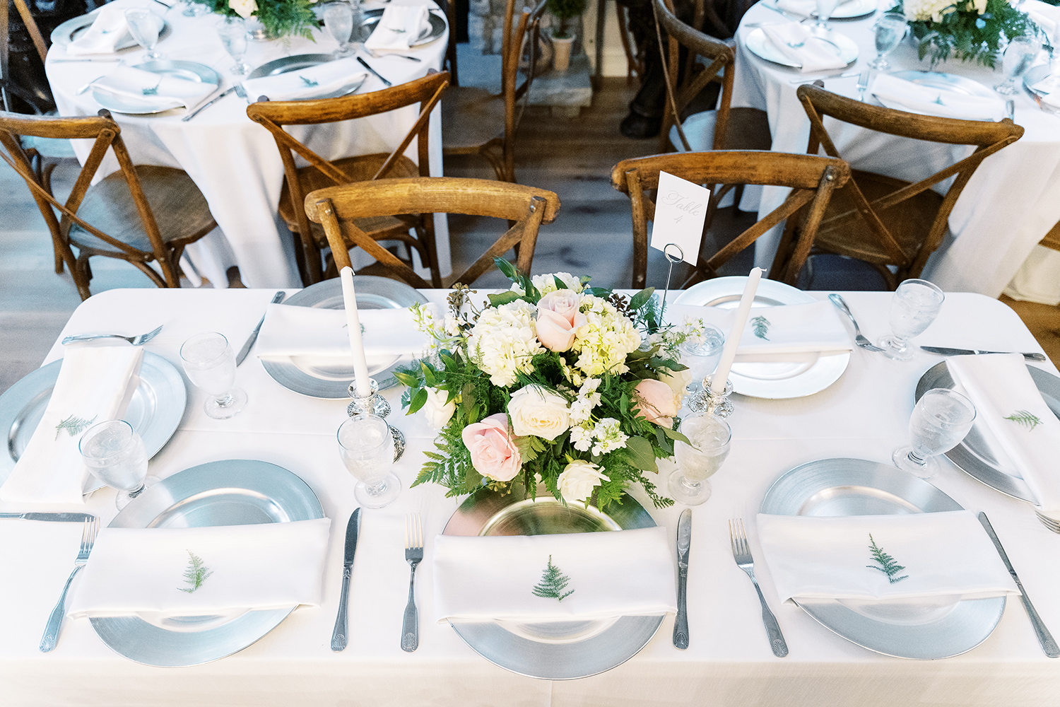 Skyline Events and Socials Wedding Silver Minimal Table Decor