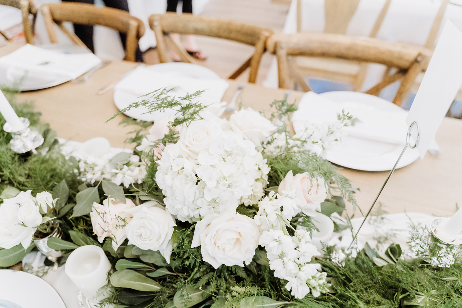 Skyline Events and Socials Cascading Florals for the table centerpiece
