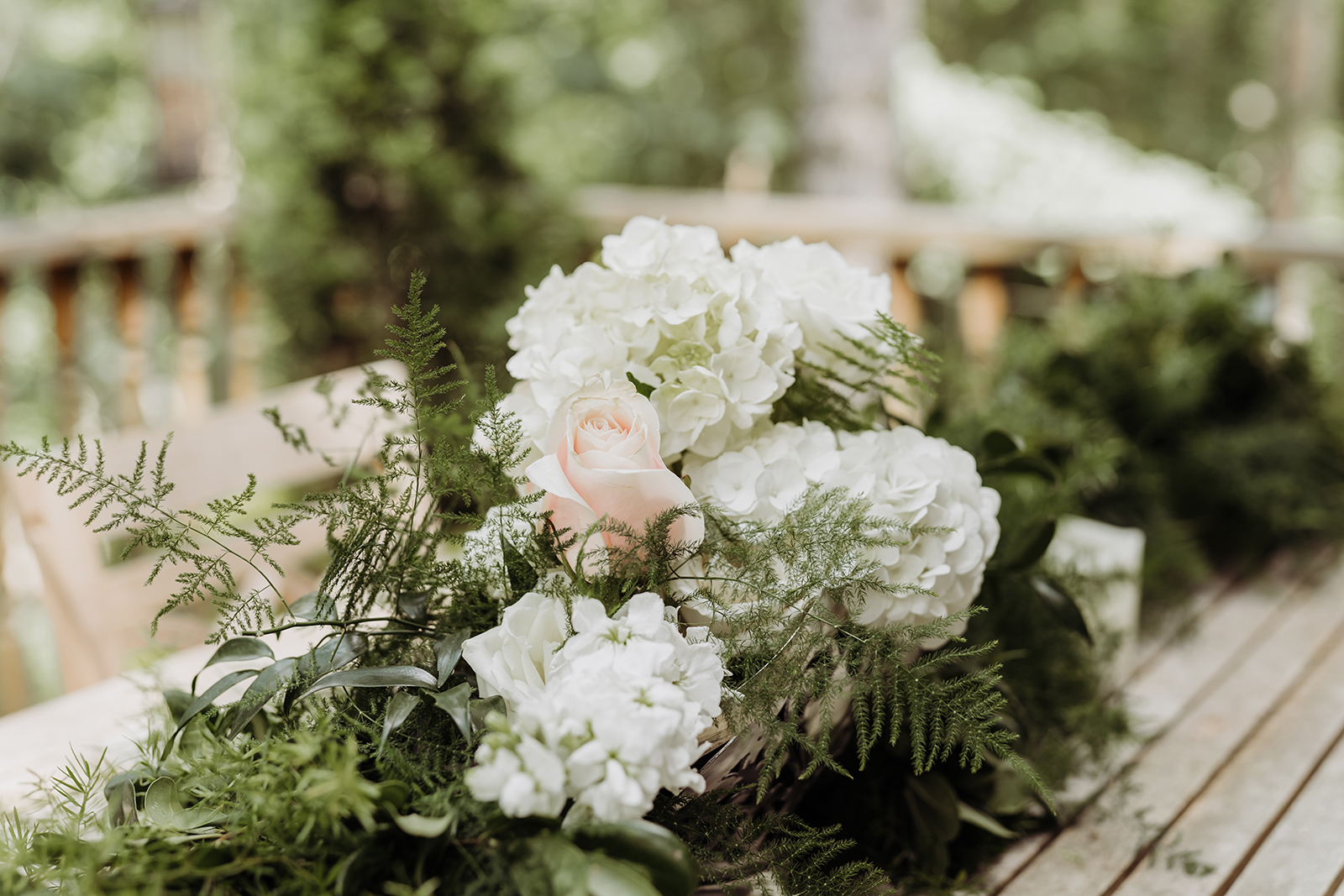 Skyline Events and Socials Florals feature White Hydrangeas