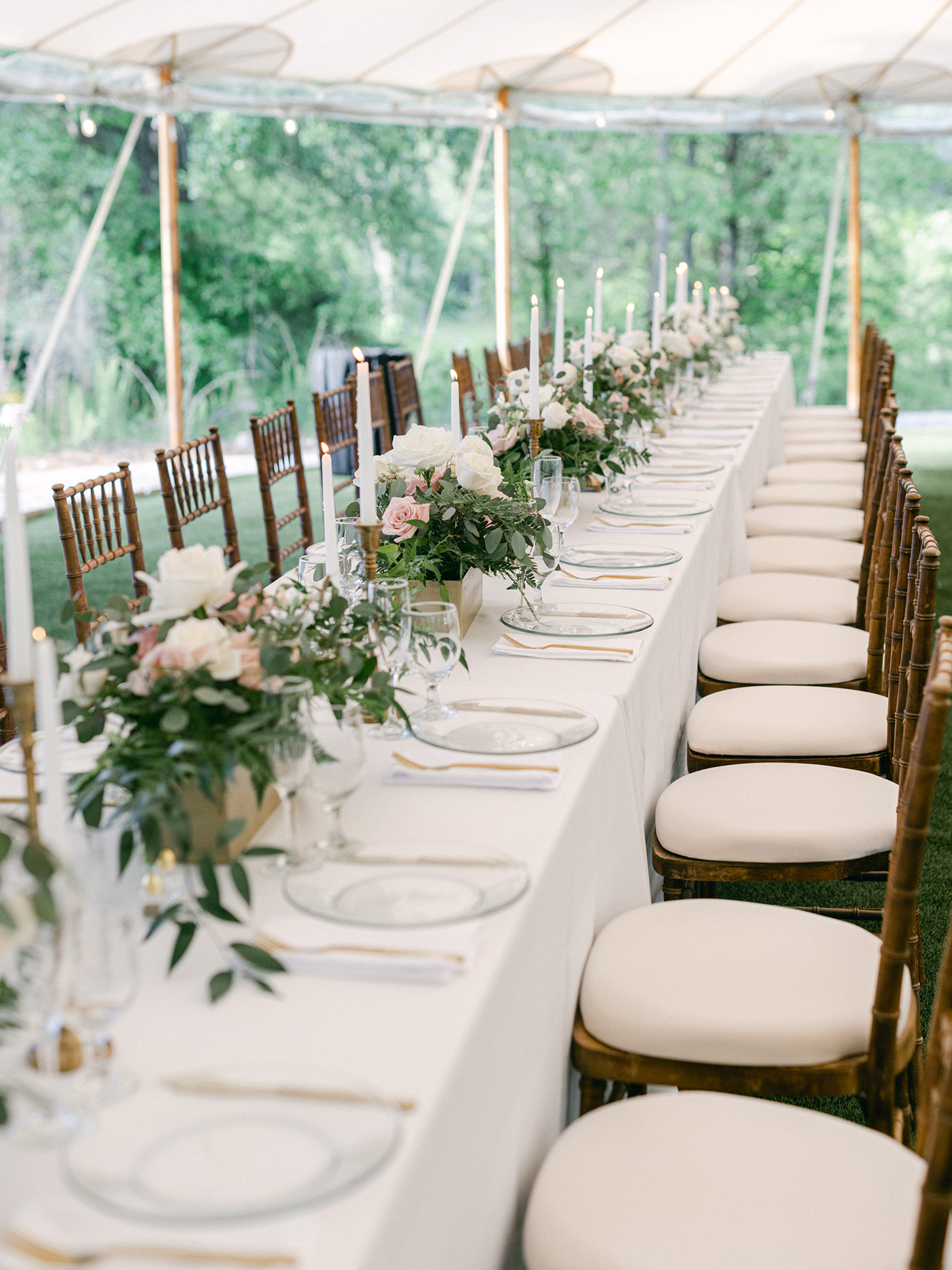 Skyline Events and Socials Long Table Wedding Setup