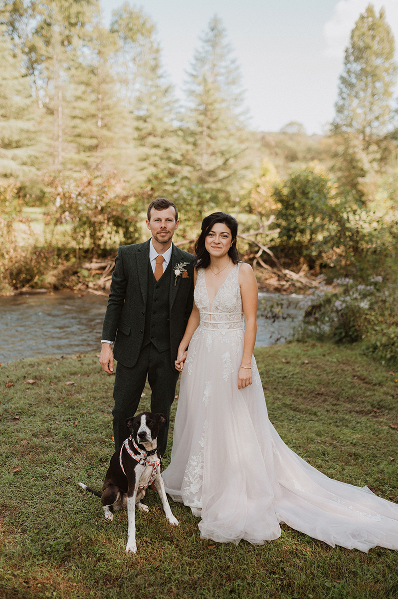 Skyline Events and Socials Wedding Couple with dog
