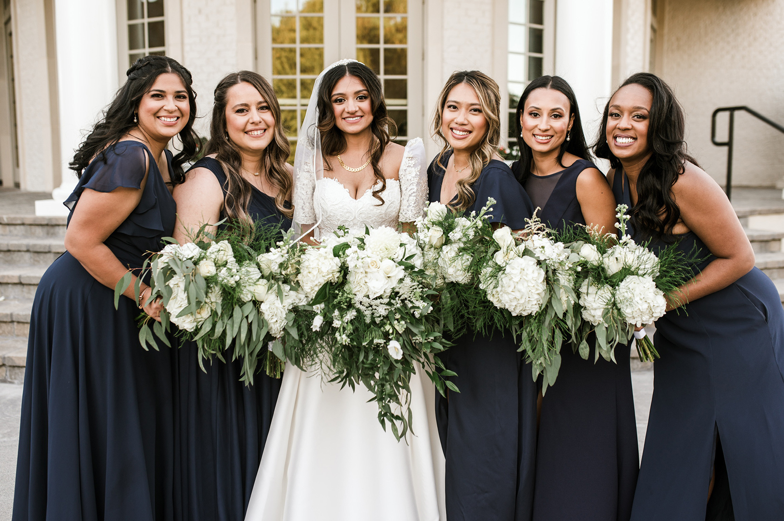 Skyline Events and Socials Green and White Bridal Bouquets